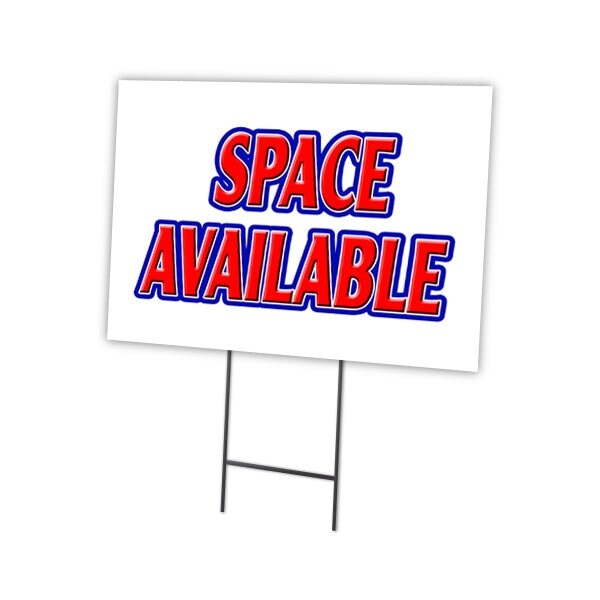Space Available Yard Sign & Stake outdoor plastic coroplast window, C-1824 Space Available